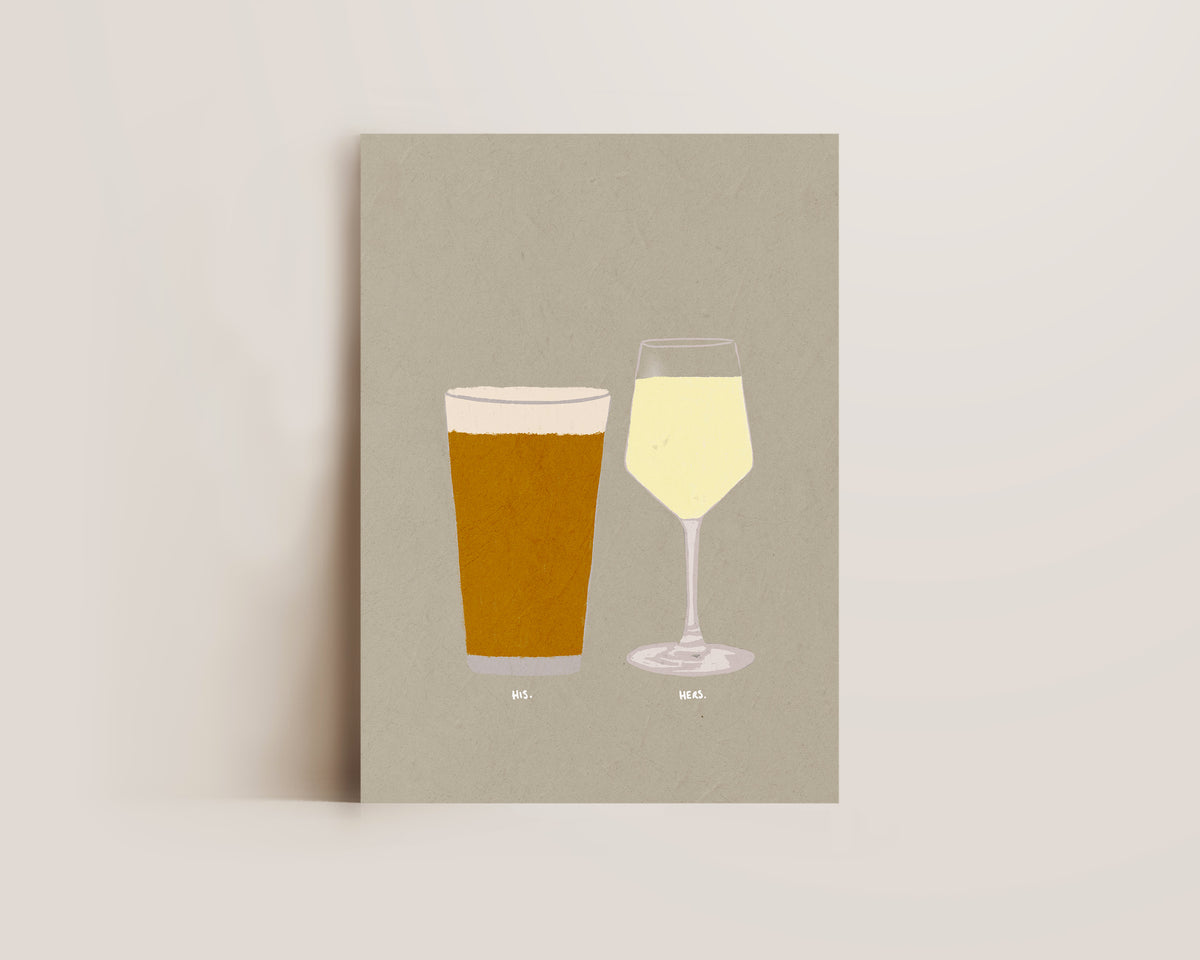 Lager & White Wine Print