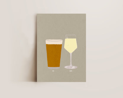 Lager & White Wine Print