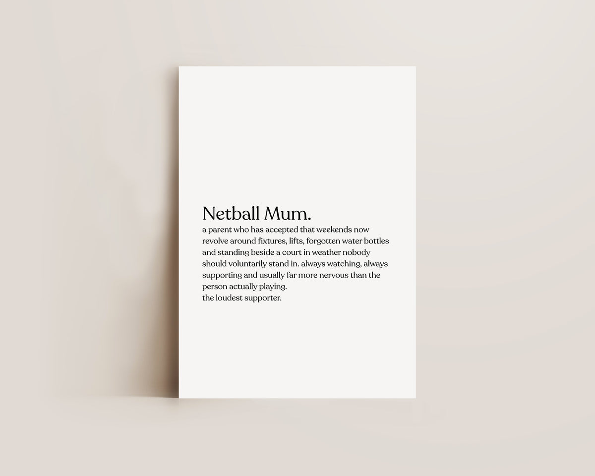 Netball Mum Definition Print