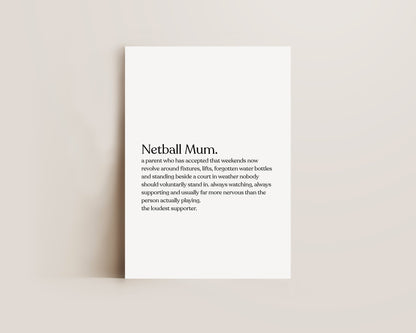 Netball Mum Definition Print