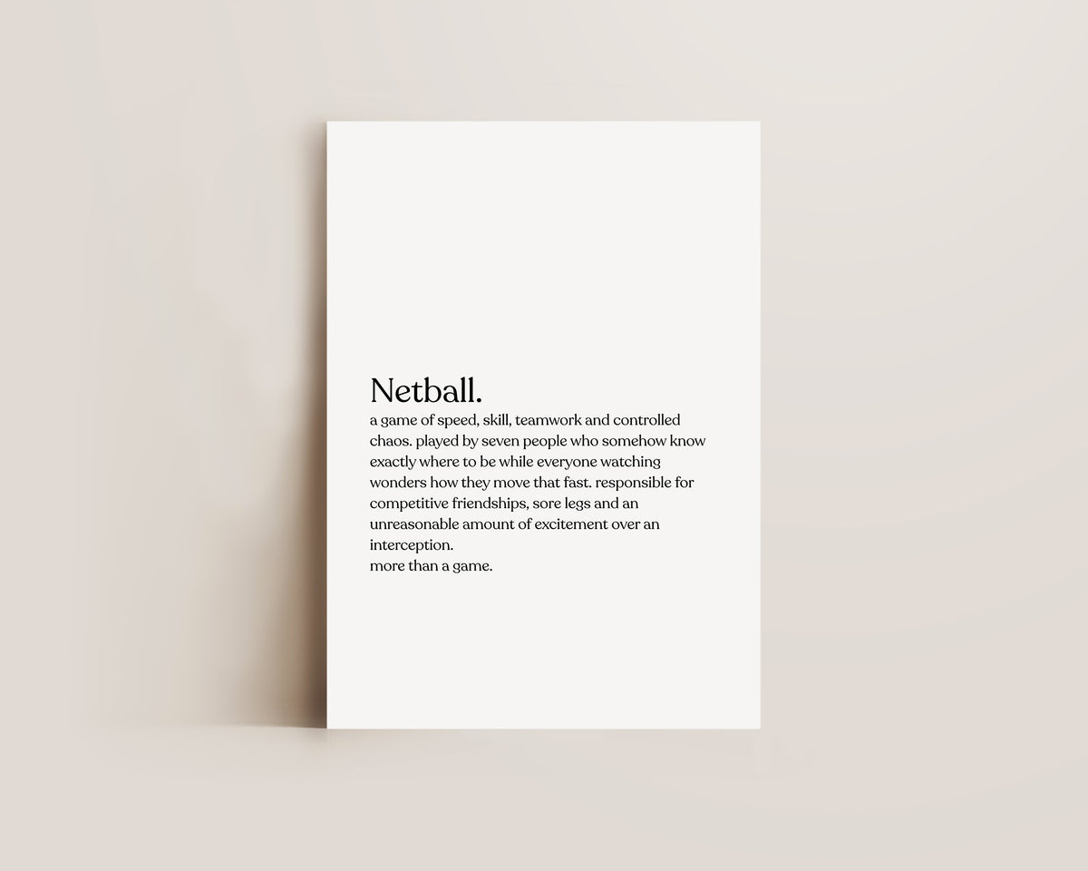 Netball Definition Print