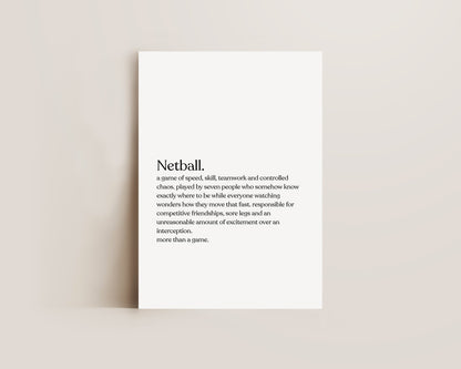 Netball Definition Print