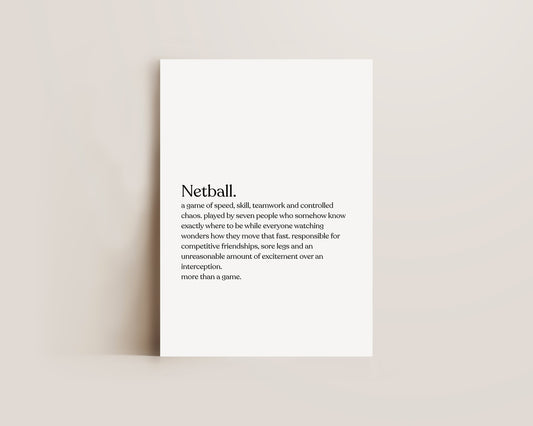 Netball Definition Print