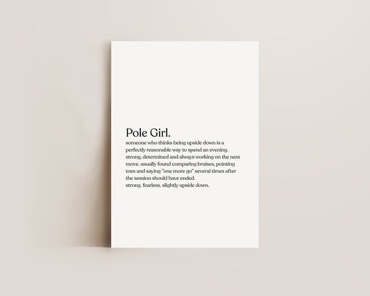Pole Girl Definition Print