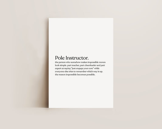 Pole Instructor Definition Print