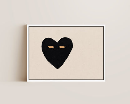 Black Heart Side Eye Canvas