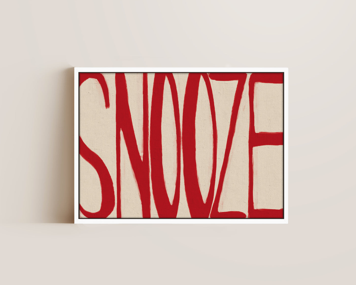 Snooze Red Canvas