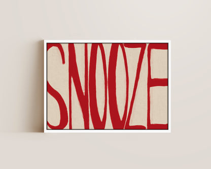 Snooze Red Canvas