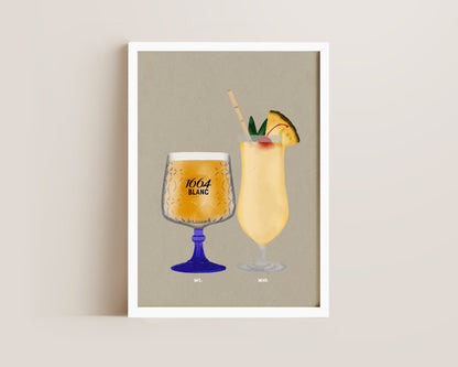 Kronenburg Blanc 1664 Pint & Pina Colada Print