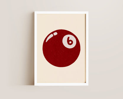 6 Ball Red Print