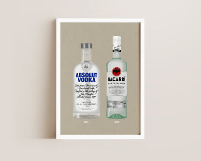 Absolut Vodka & Bacardi White Rum Print