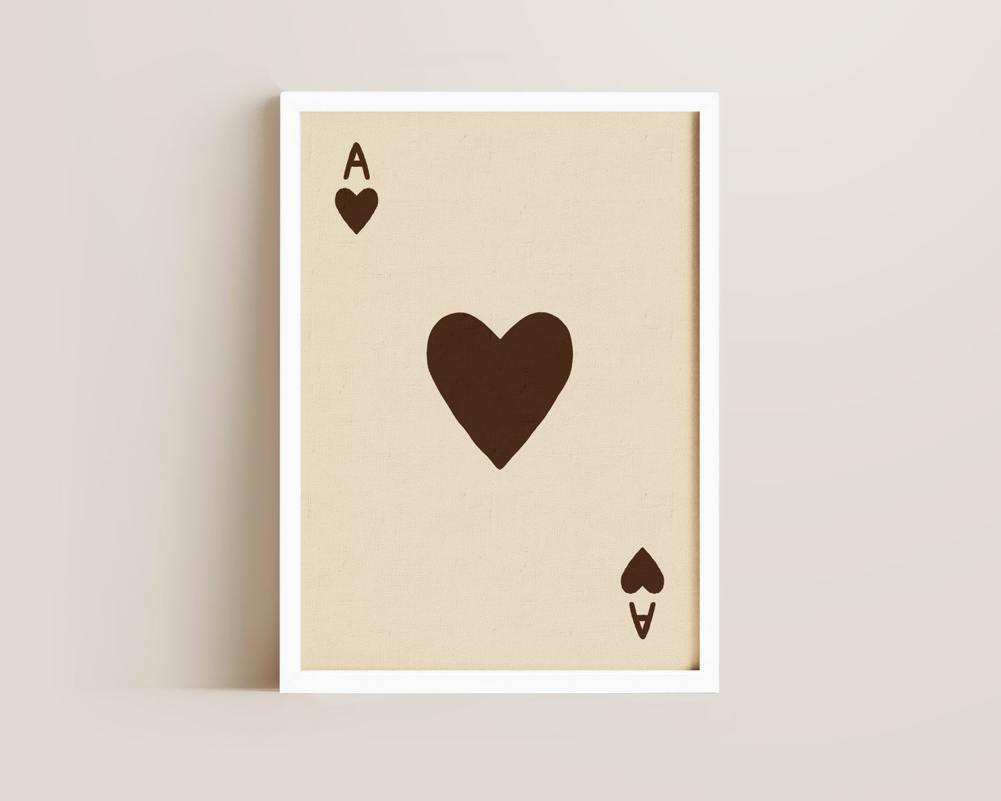 Ace Of Hearts Brown Print