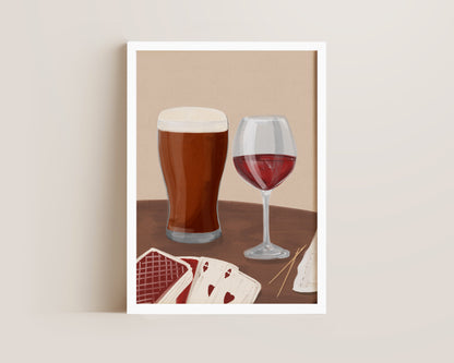 Ale & Red Wine Date Night Print