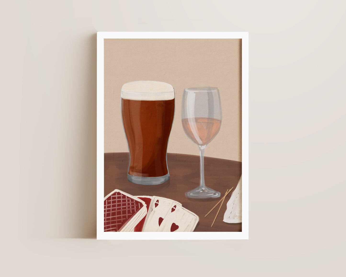 Ale & Rose Wine Date Night Print