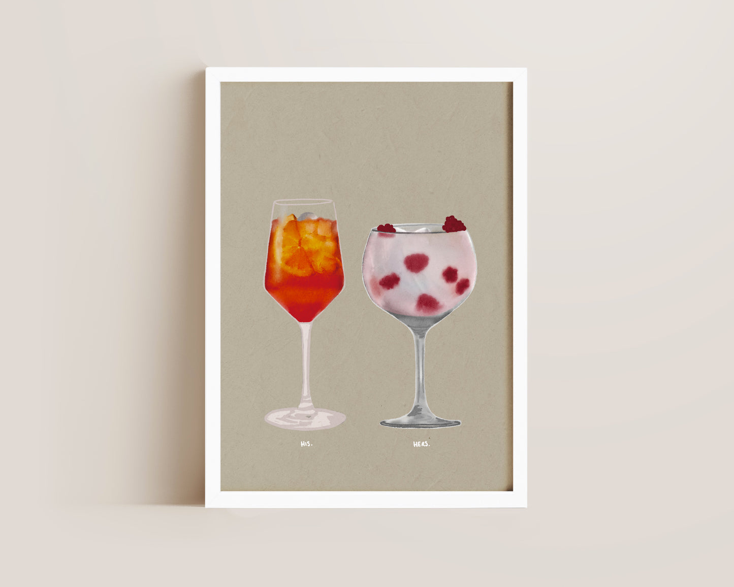 Aperol Spritz & Raspberry Pink Gin Print