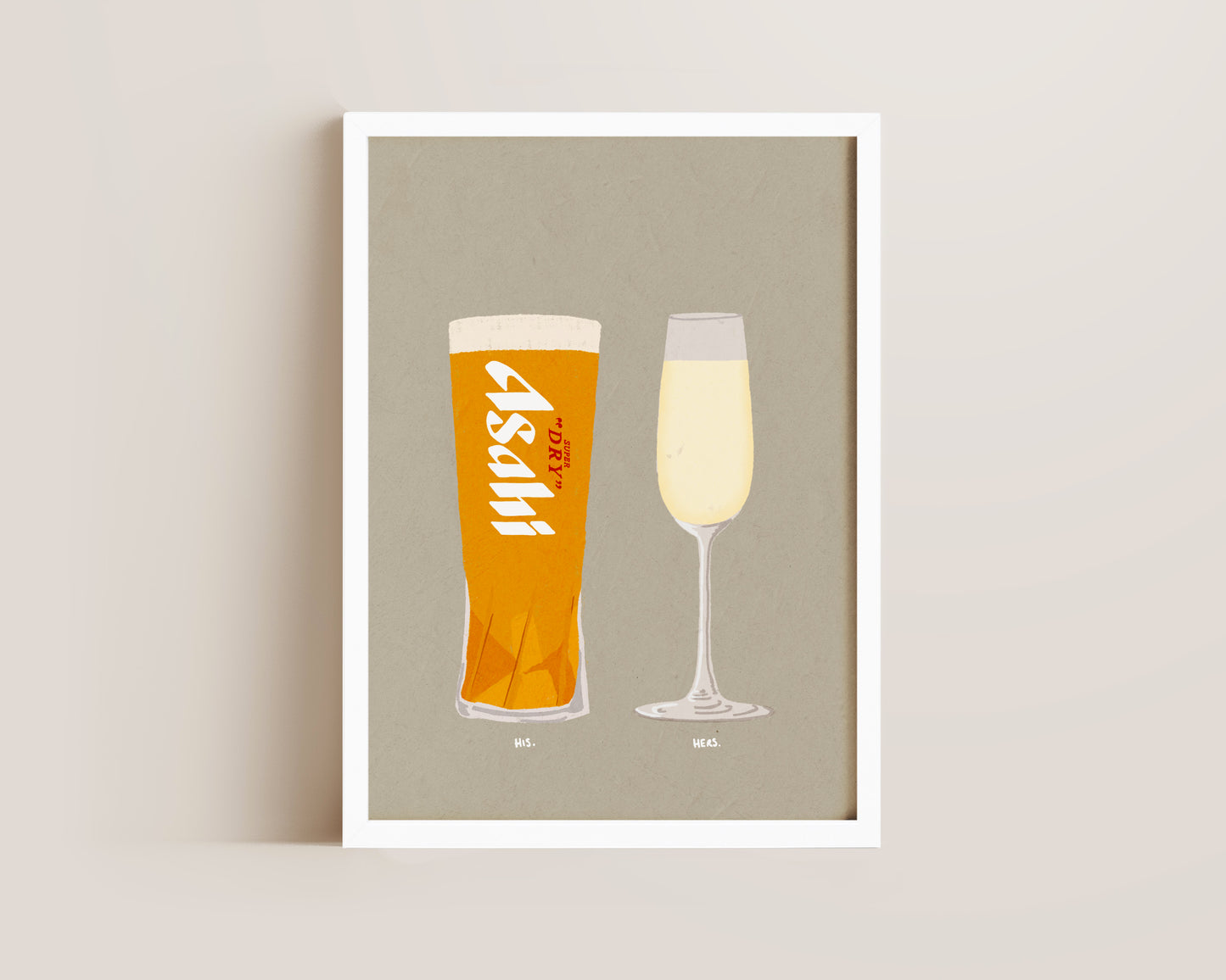 Asahi & Champagne Print