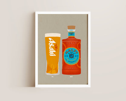Asahi & Malfy Orange Gin Print