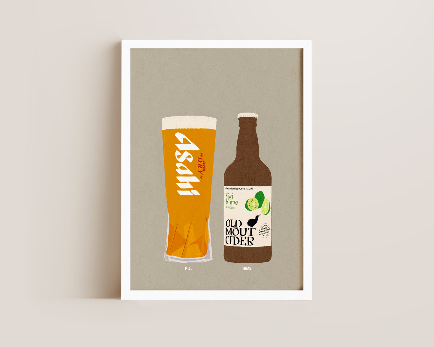 Asahi & Old Mout Kiwi & Lime Print