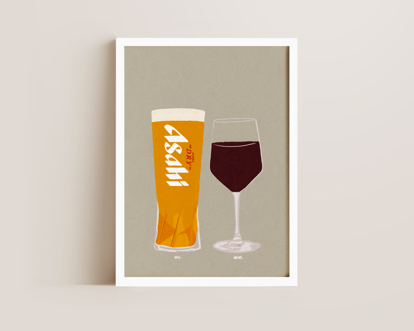 Asahi & Red Wine Print