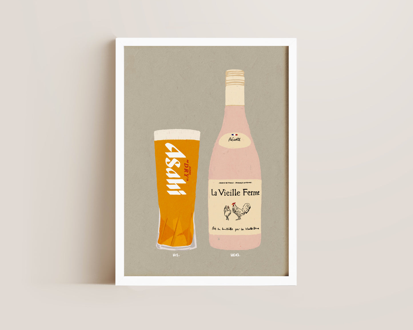Asahi & Chicken Wine Print