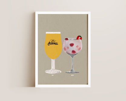 Aspall & Pink Gin Print