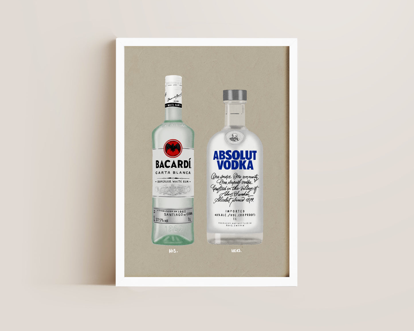 Bacardi Rum & Absolut Vodka Print