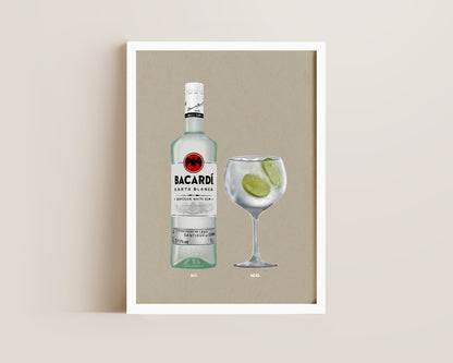 Bacardi Rum & G&T Print