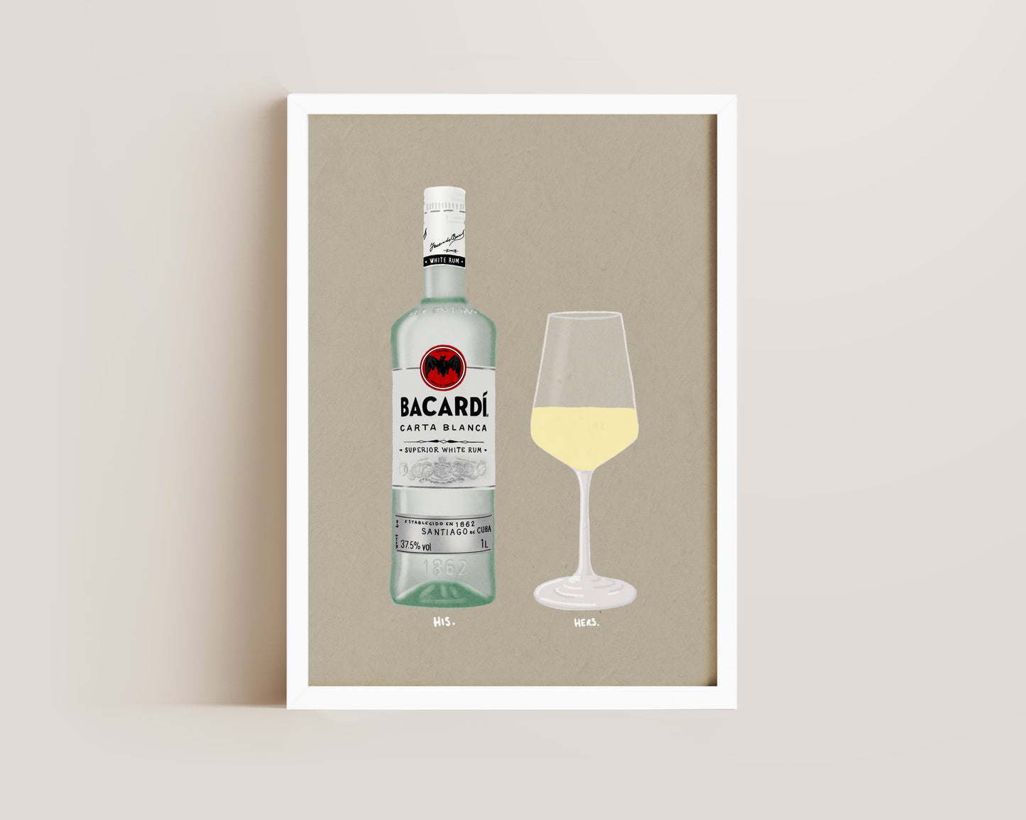 Bacardi Rum & White Wine Print