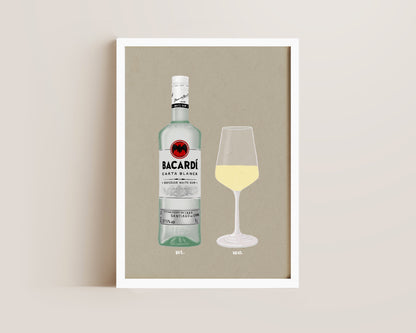 Bacardi Rum & White Wine Print