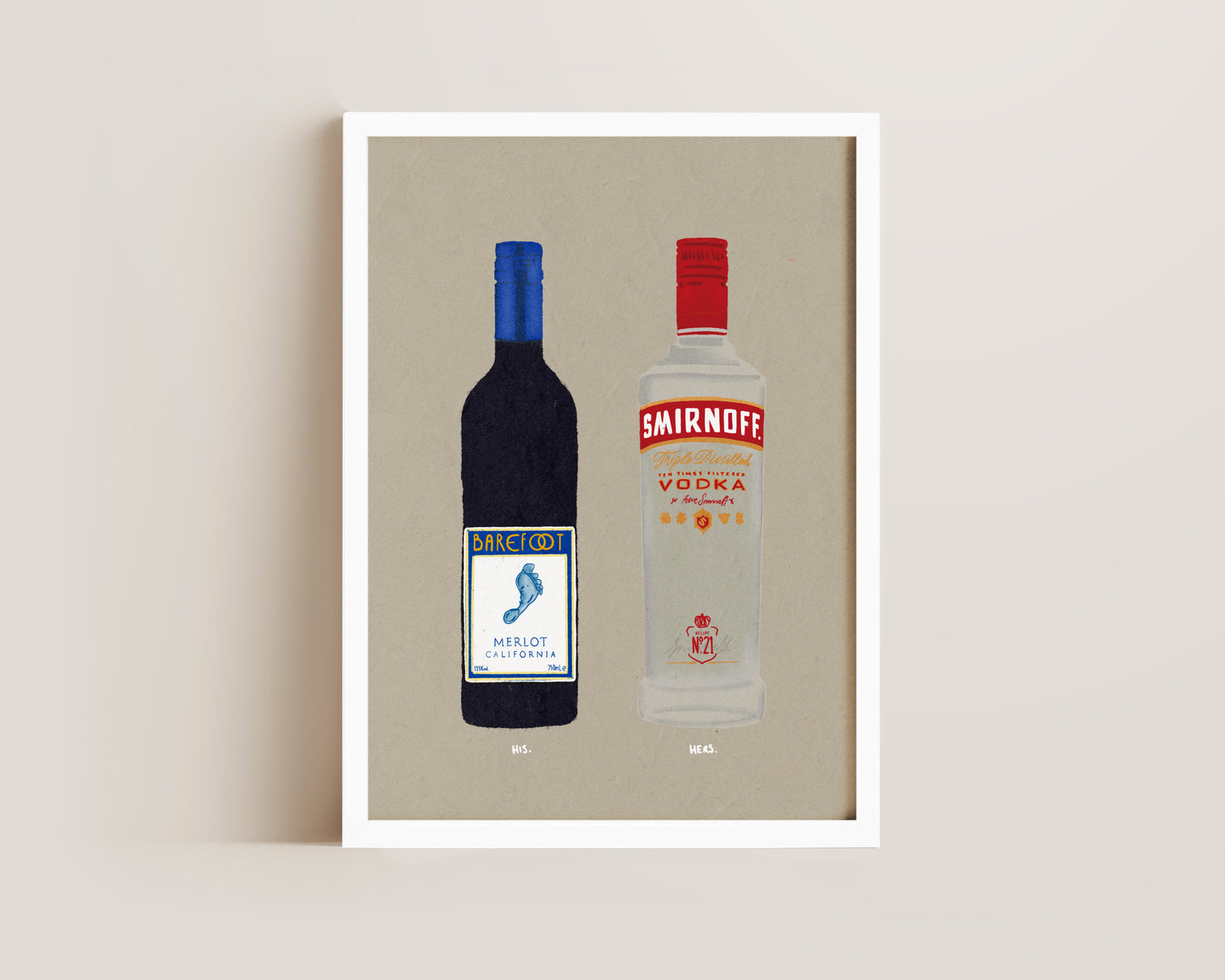 Barefoot Merlot & Smirnoff Vodka Print