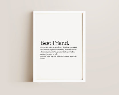 Best Friend Definition Print