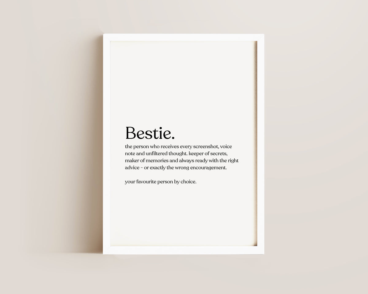 Bestie Definition Print