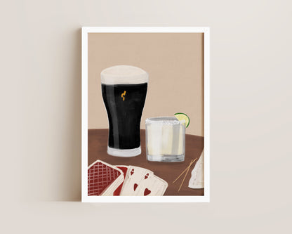 Black Stout & Margarita Date Night Print