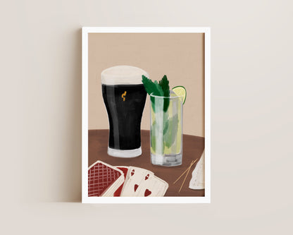 Black Stout & Mojito Date Night Print