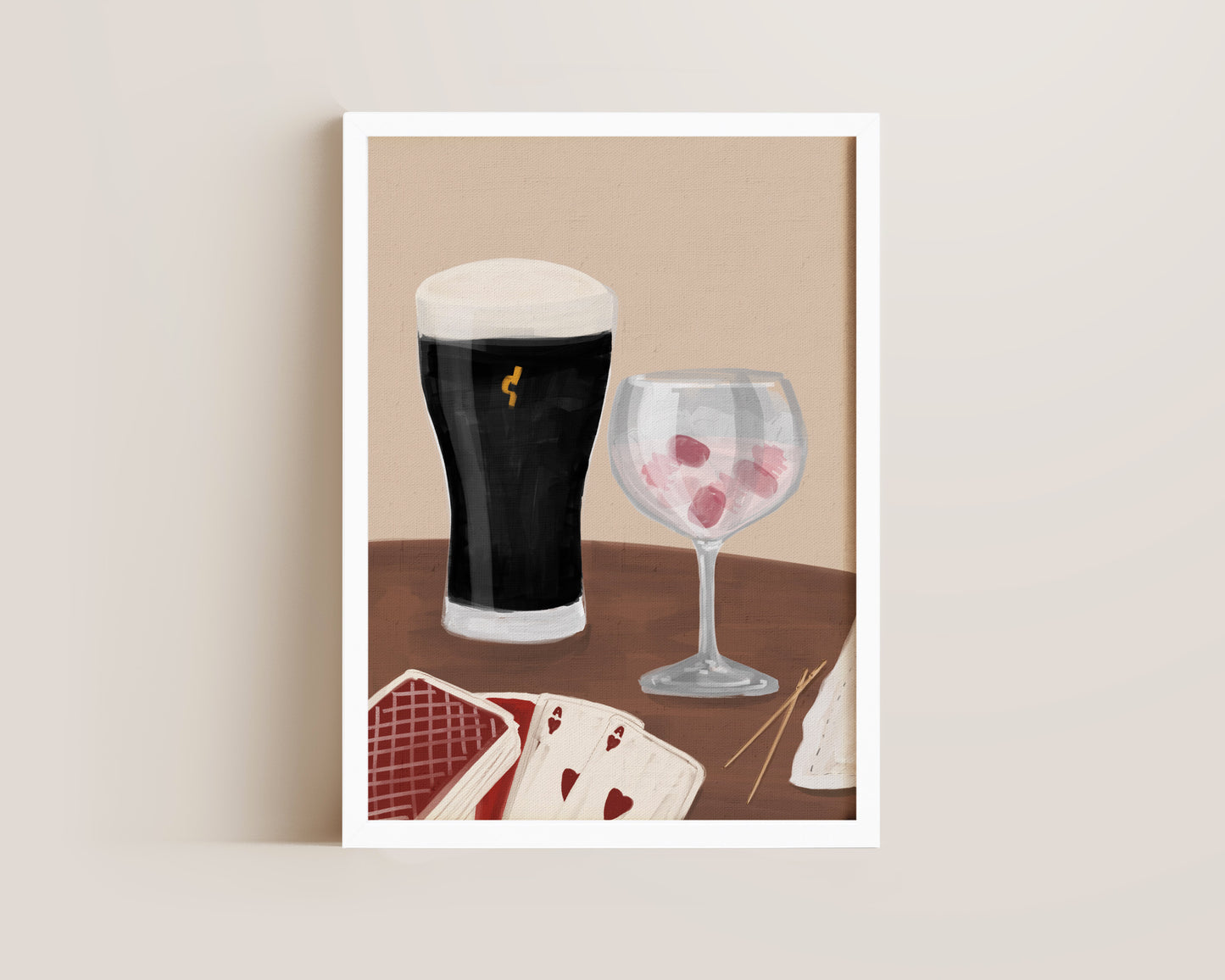 Black Stout & Pink Gin Date Night Print
