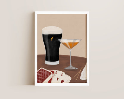 Black Stout & Pornstar Martini Date Night Print