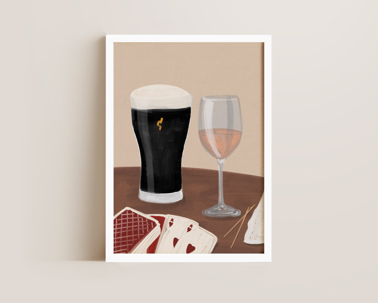 Black Stout & Rose Wine Date Night Print