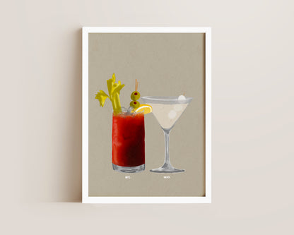 Bloody Mary & Lychee Martini Print