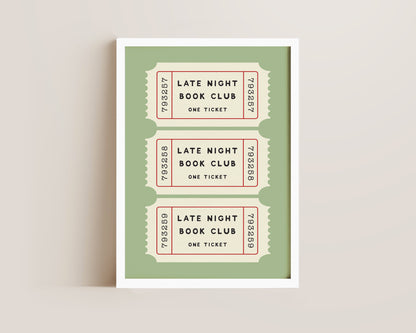 Late Night Book Club Print