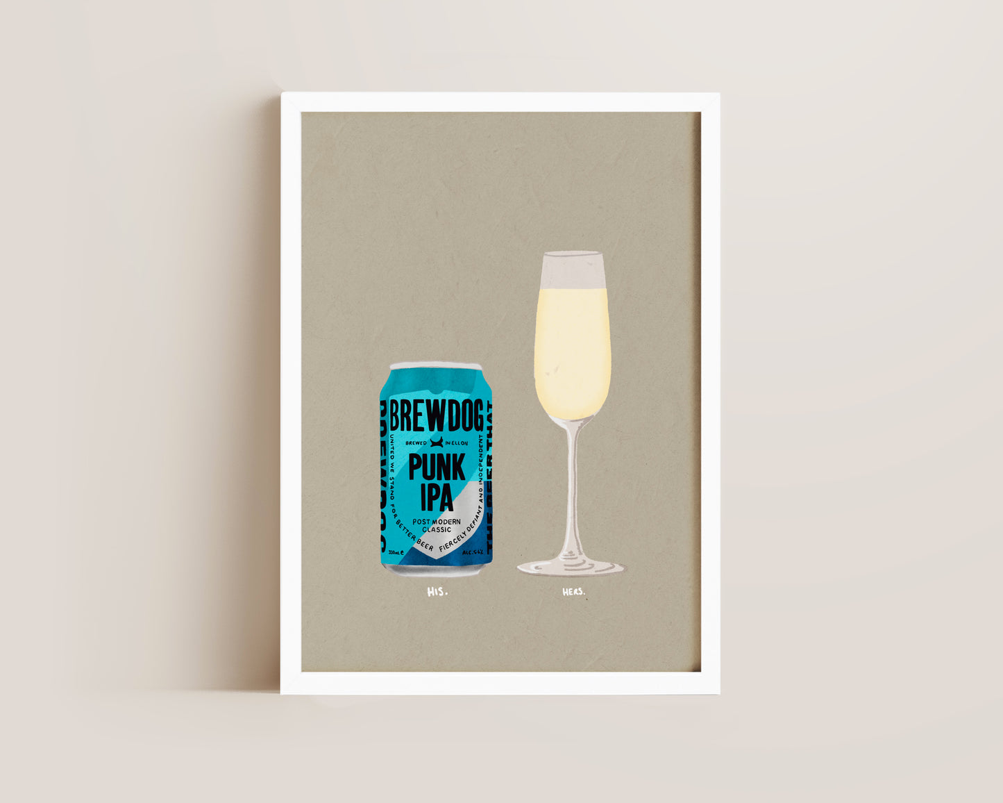 BrewDog & Prosecco Glass Print