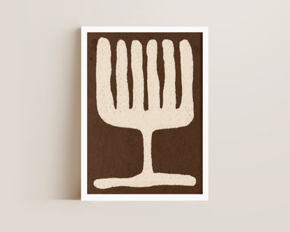 Abstract Brown Cup Oil Pastel