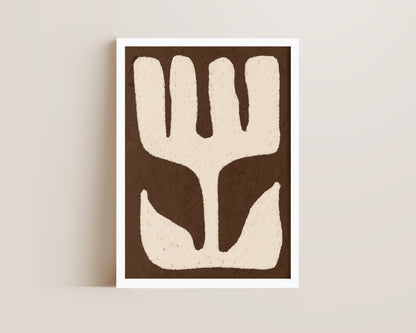 Flower On Brown Oil Pastel