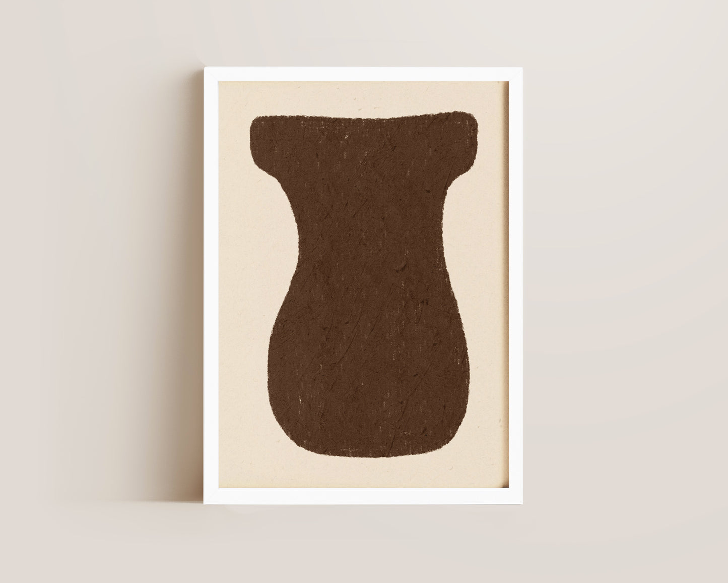 Abstract Brown Vase Oil Pastel