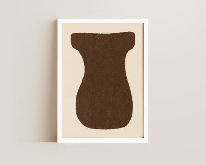 Abstract Brown Vase Oil Pastel