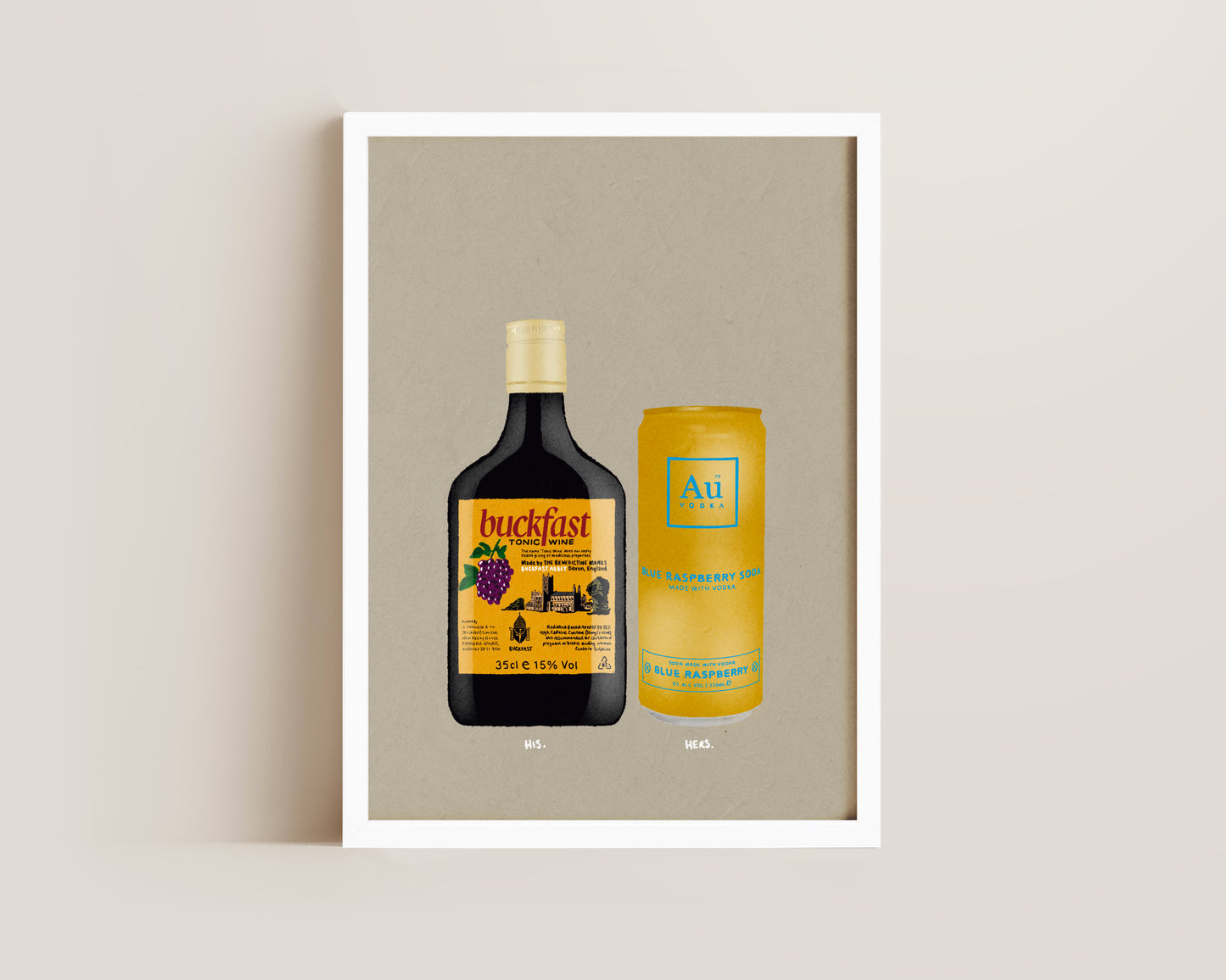 Buckfast & AU Blue Raspberry Can Print