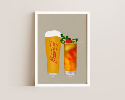Budweiser Pint & Pimms Print