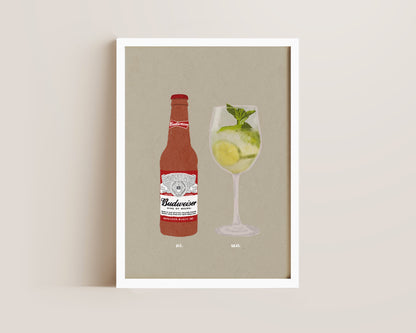 Budweiser & Hugo Spritz Print