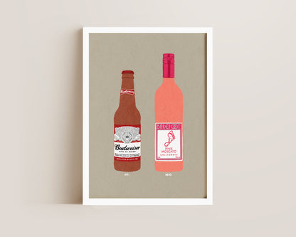 Budweiser & Pink Moscato Print