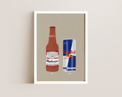 Budweiser & Red Bull Print
