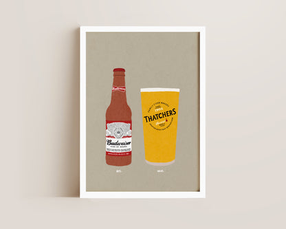 Budweiser & Thatchers Print